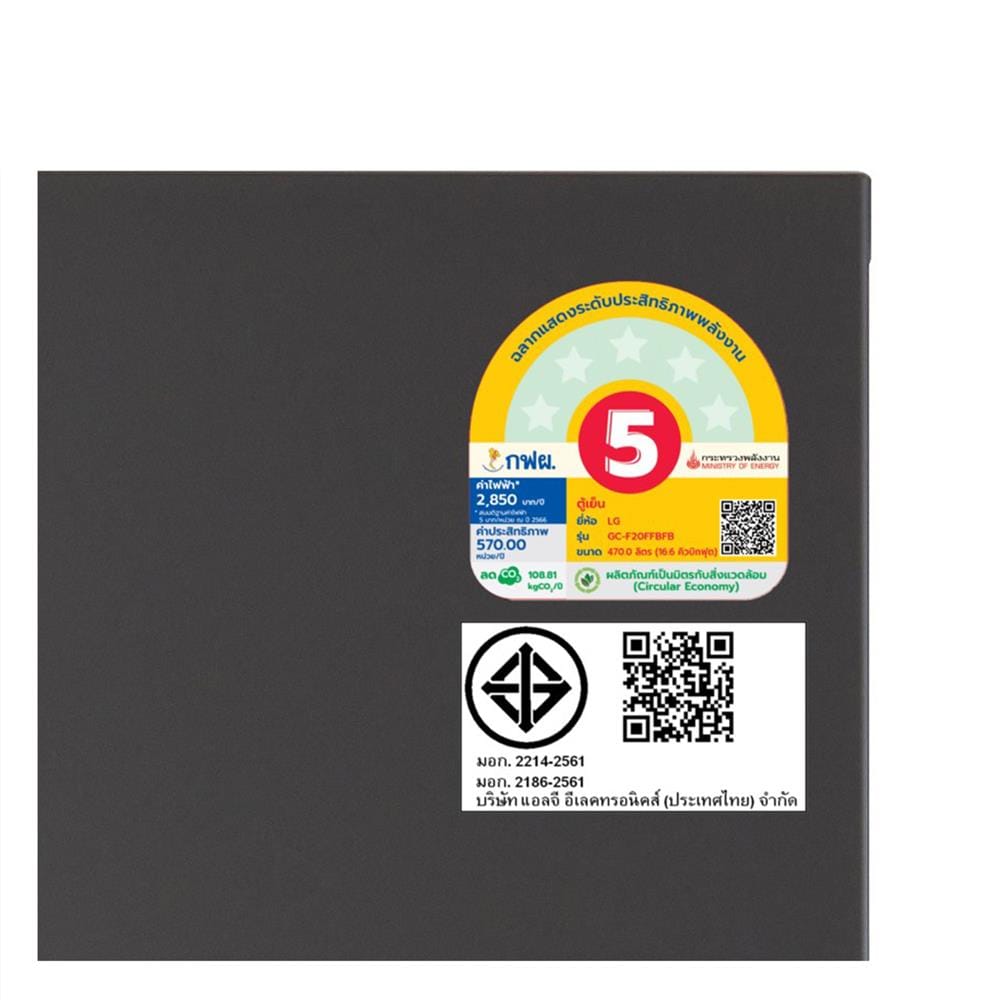 ตู้เย็น MULTI DOOR LG GC-F20FFBFB.ATBPLMT 16.6 คิว สีดำ