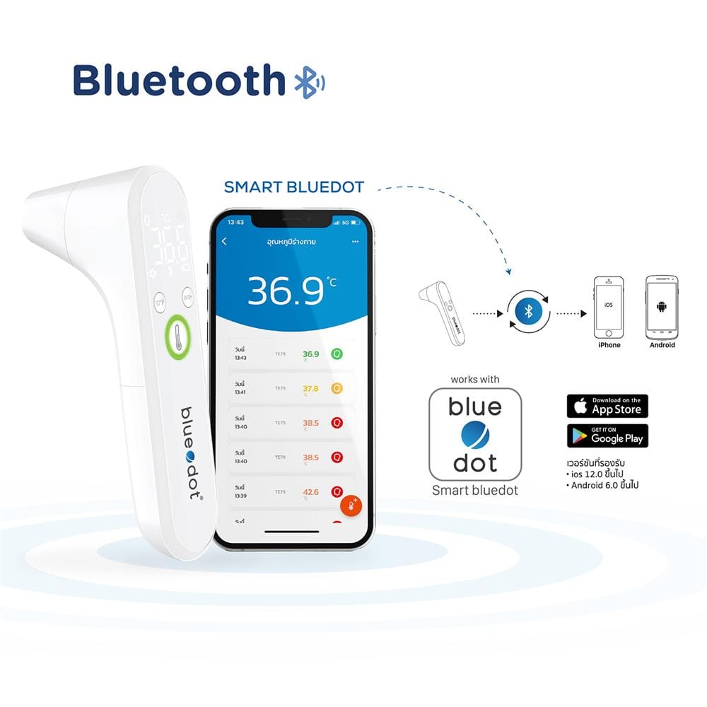 เครื่องวัดอุณหภูมิ BLUEDOT B-FT102 BT_4