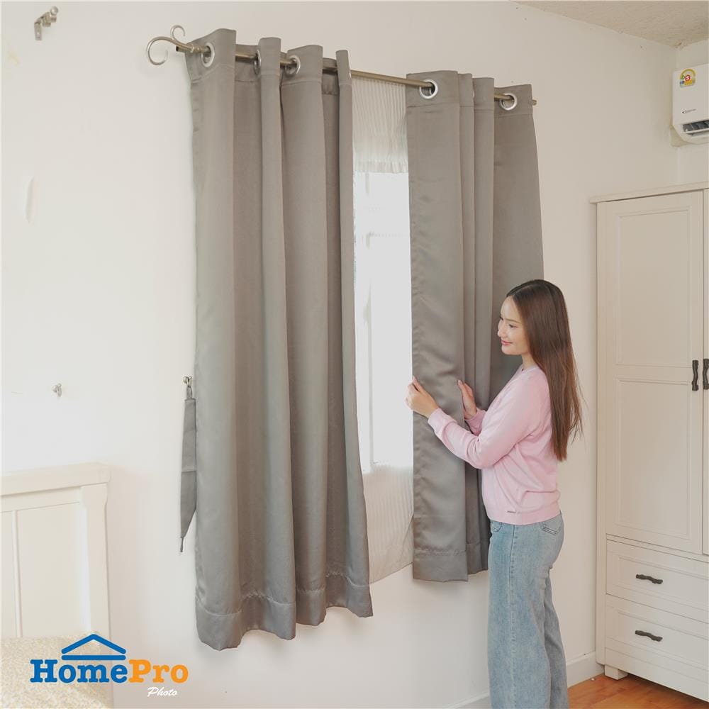ผ้าม่าน EYELET HOME LIVING STYLE MALINE UV 140X160 ซม. สีเทา