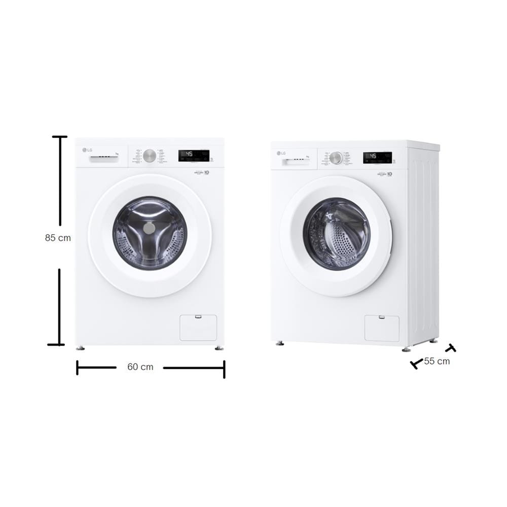 เครื่องซักผ้าฝาหน้า LG FB1209S6W 9 กก. 1200RPM อินเวอร์เตอร์ สีขาว