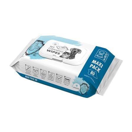 ผ้าเช็ดทำความสะอาดสัตว์เลี้ยง M-PETS CLEANING WIPES ANTI-BAC 80 แผ่น_0