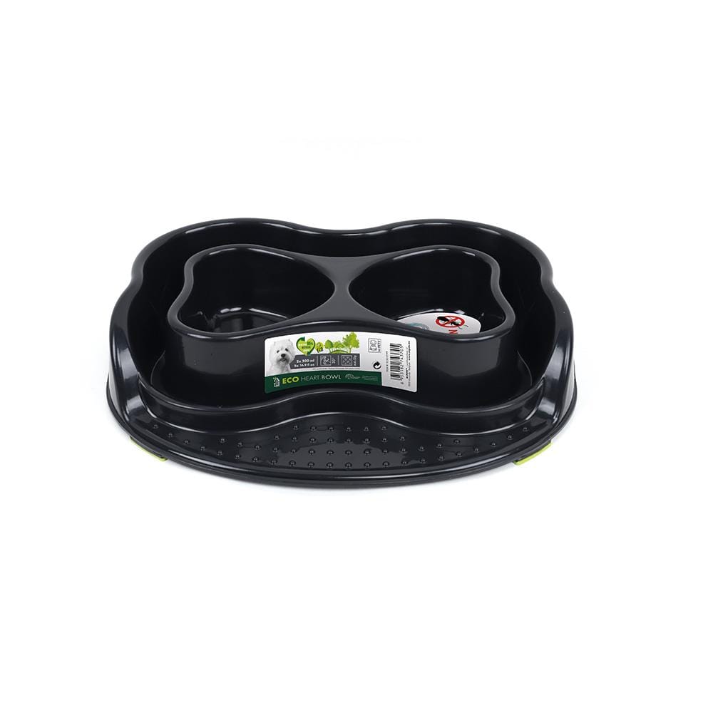 ชามอาหารสัตว์เลี้ยง M-PETS DOG ECO HEART BOWL 500 มล. 2 ช่อง