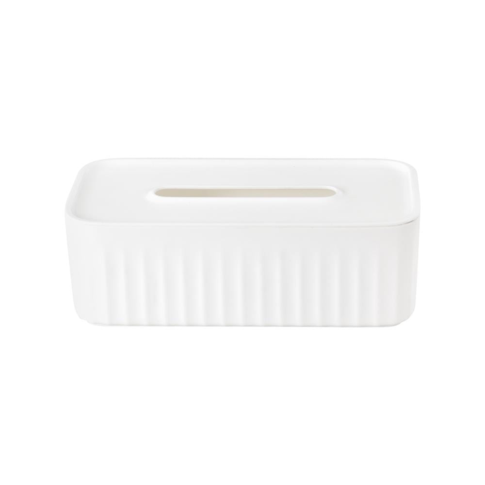 กล่องทิชชู่แผ่น PP KECH SQUAREWAVE สีขาว