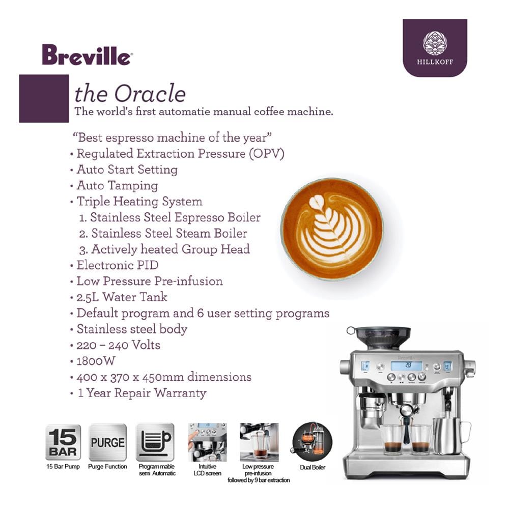 เครื่องชงกาแฟ BREVILLE BES 980 สีเงิน