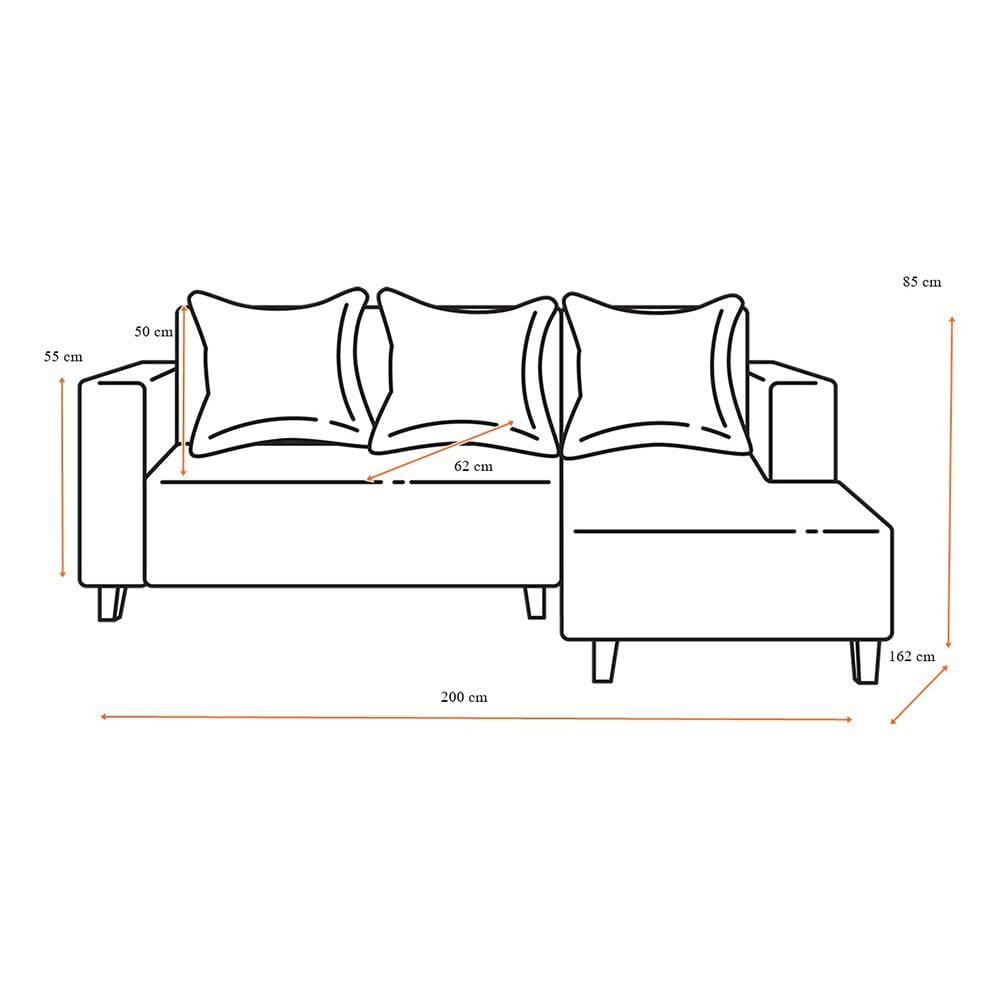 โซฟาเข้ามุมขวา AS FURNITURE LOFT LLBWU43 สีน้ำตาลอ่อน