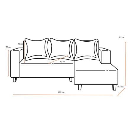 โซฟาเข้ามุมขวา AS FURNITURE LOFT LLBWU43 สีน้ำตาลอ่อน_8