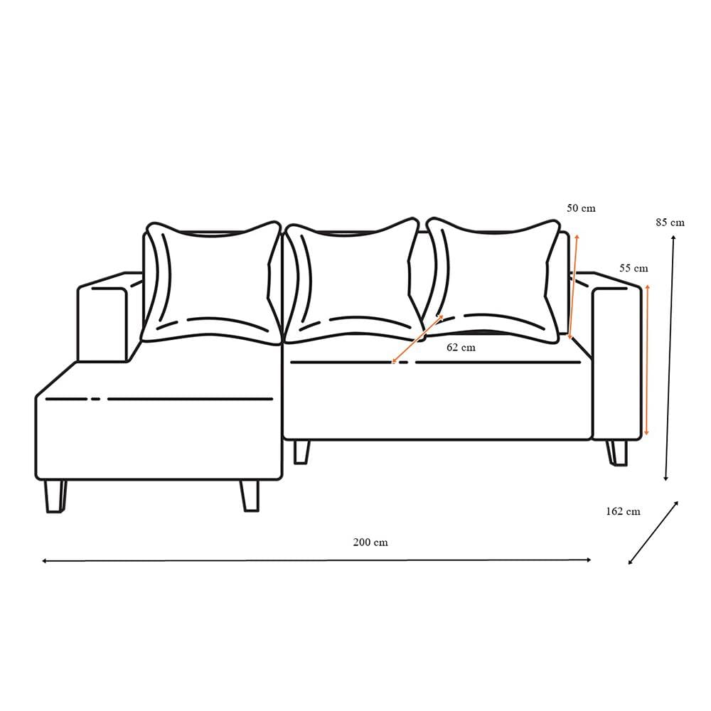 โซฟาเข้ามุมซ้าย AS FURNITURE LOFT RLBWU42 สีน้ำตาล