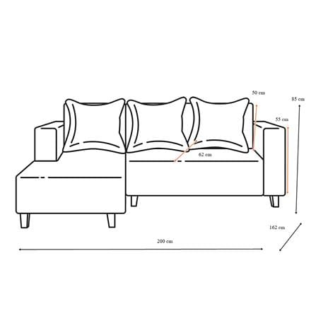 โซฟาเข้ามุมซ้าย AS FURNITURE LOFT RLBWU42 สีน้ำตาล_6