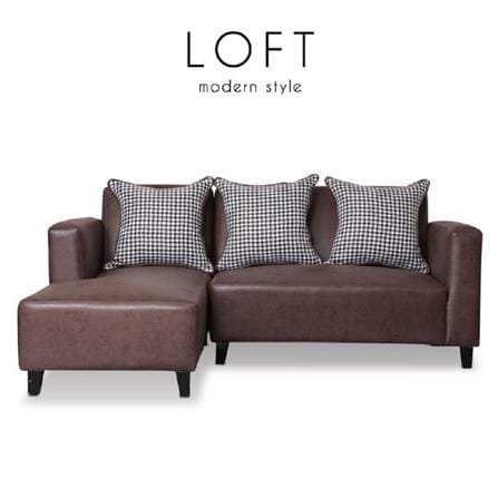 โซฟาเข้ามุมซ้าย AS FURNITURE LOFT RLBWU42 สีน้ำตาล_5