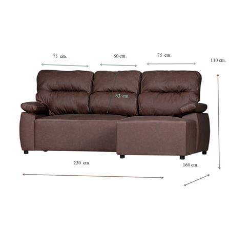โซฟาเข้ามุมขวา AS FURNITURE EMMA LBWFB สีน้ำตาล_5