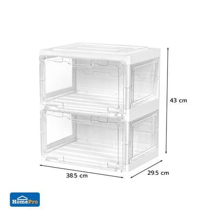 กล่องรองเท้า 2 ช่อง มีไฟ STACKO LAMUZ 38.5x29.5x43 ซม. สีขาว/ใส_12