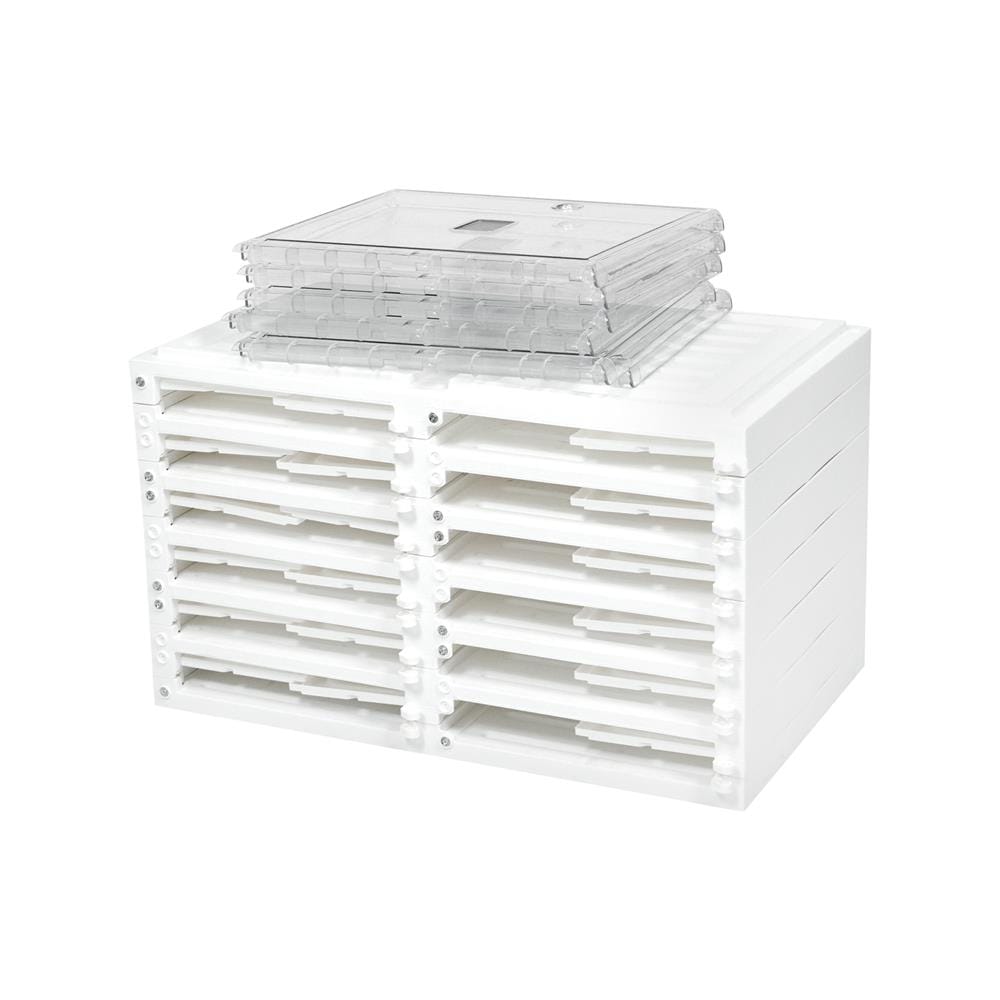 กล่องรองเท้า 12 ช่อง STACKO CLAIRE 53x34x99 ซม. สีขาว/ใส
