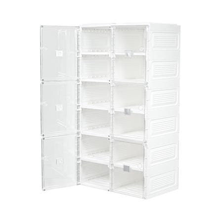กล่องรองเท้า 12 ช่อง STACKO CLAIRE 53x34x99 ซม. สีขาว/ใส_3