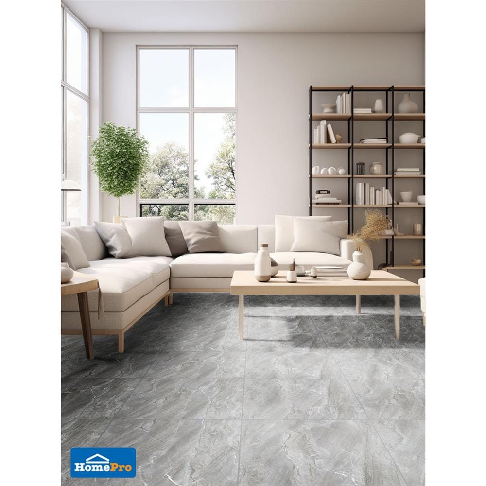 กระเบื้องพื้น 60x60 ซม. TARA ยุนอา เทา A 1.44 ตร.ม.