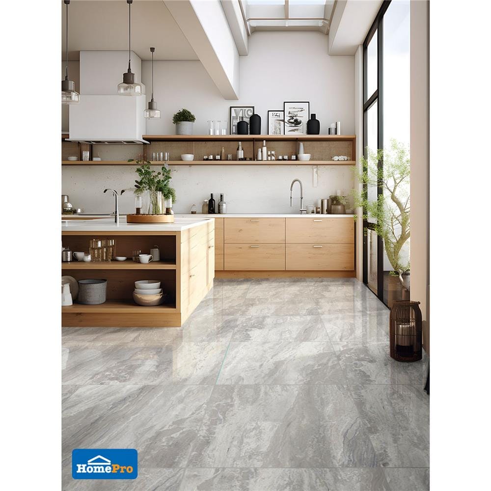 กระเบื้องพื้นพอร์ซเลน 80x80 ซม. TARA เฟอร์กัส เกรย์ A 1.92 ตร.ม.