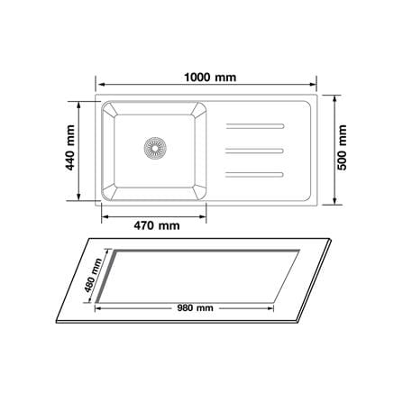 ซิงค์ฝัง 1 หลุม 1 ที่พัก AXIA METALLICA 100 สีดำ_4