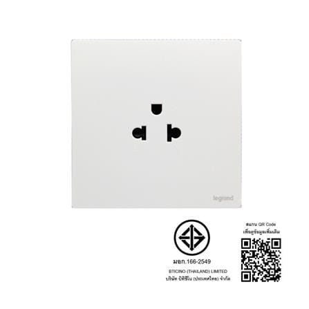 เต้ารับเดี่ยว 3 ขา BTICINO MALLIA SENSES S281103MW สีขาว_4