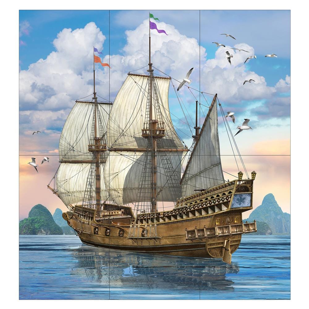กระเบื้องผนังภาพชุด 10x16 นิ้ว ARTE สำเภารุ่งเรือง