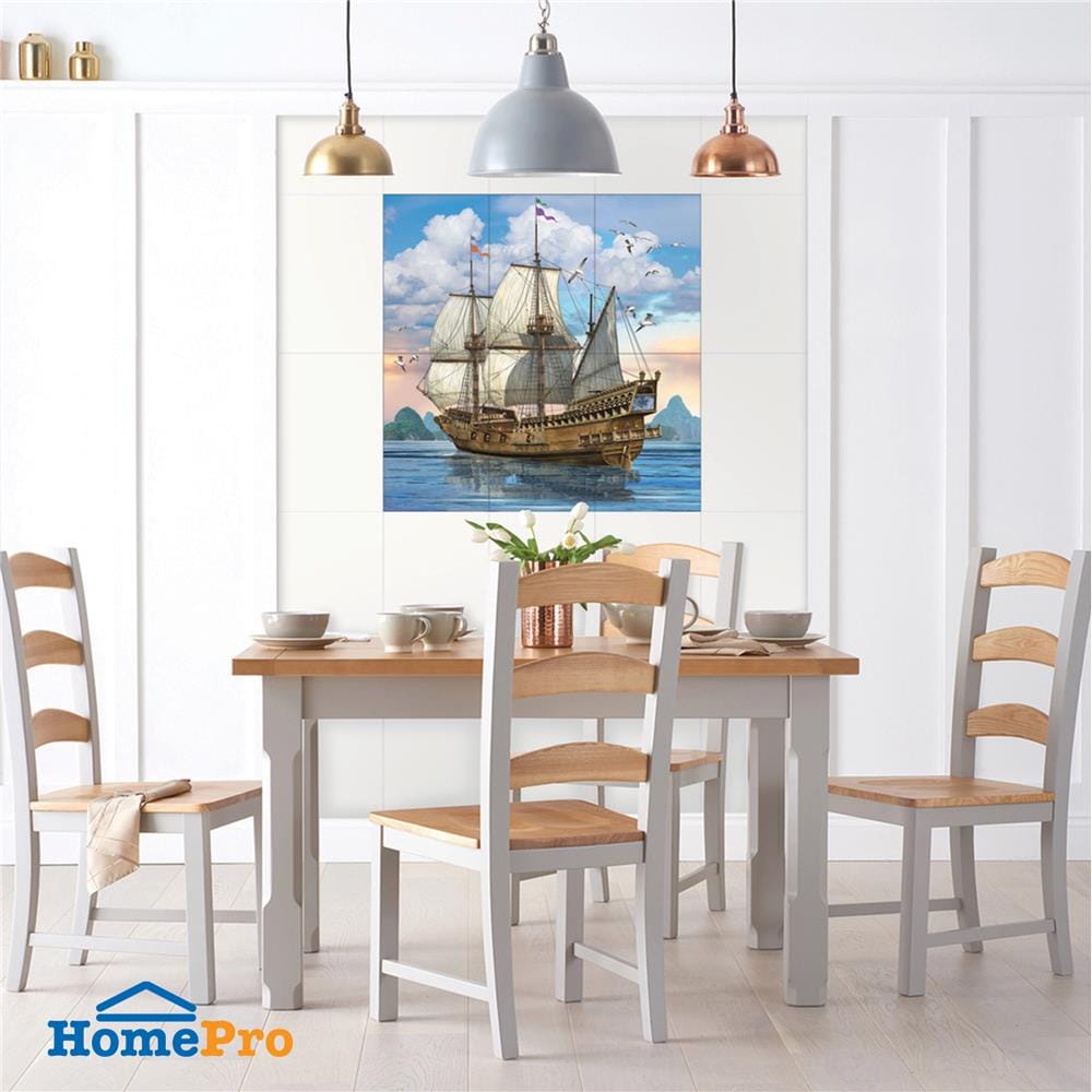 กระเบื้องผนังภาพชุด 10x16 นิ้ว ARTE สำเภารุ่งเรือง