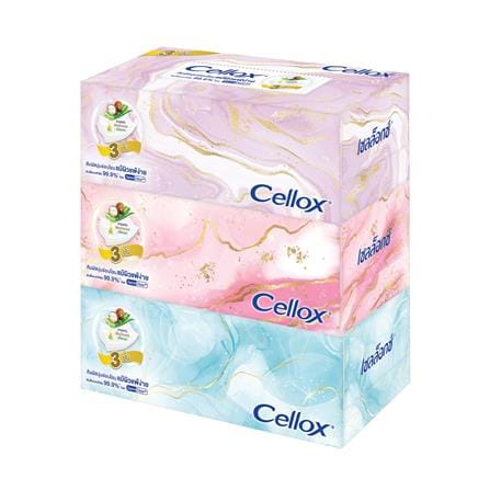 กระดาษเช็ดหน้า CELLOX SOFT PACK หนา 3 ชั้น 70 แผ่น แพ็ก 3_0