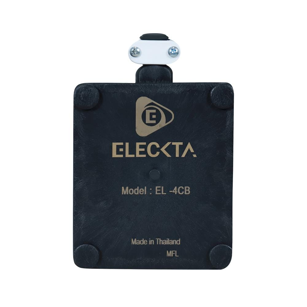 บล็อกยาง PVC 4 ช่อง ELECKTA EL-4CB สีขาว/ดำ (ไม่มีเต้ารับ)