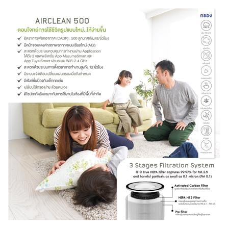 เครื่องฟอกอากาศ 75 ตร.ม. MAZUMA AIRCLEAN 500 สีขาว_7