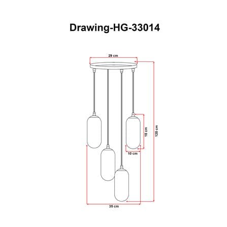 ไฟช่อ EVL HG-33014/4 สีดำ 4 หัว_2