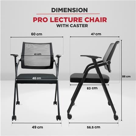 เก้าอี้สำนักงาน OFFICEINTREND PRO LECTURE CHAIR WITH CASTERS สีดำ_8
