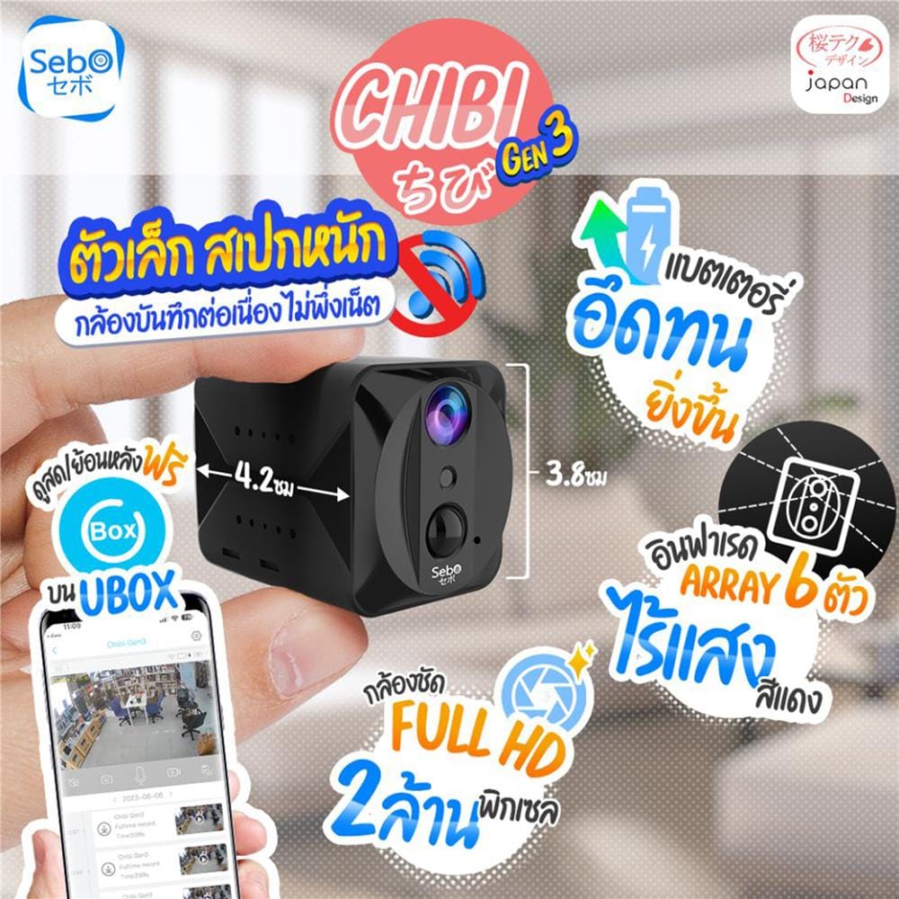 กล้องวงจรปิดไร้สาย Sebo Chibi Gen3 WIFI_2