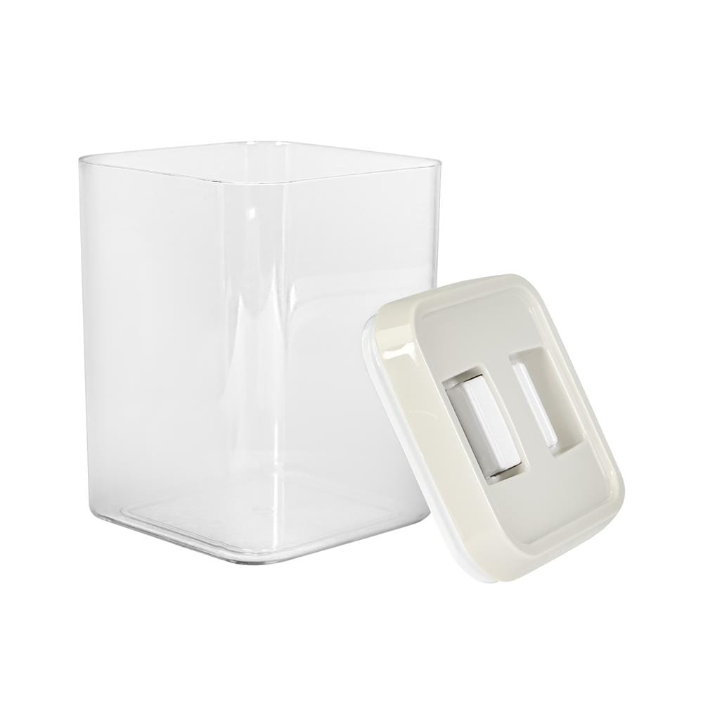 ขวดโหลเหลี่ยม PS ฝาบีบ KECH WRING 1.3 ลิตร สีขาว/ใส