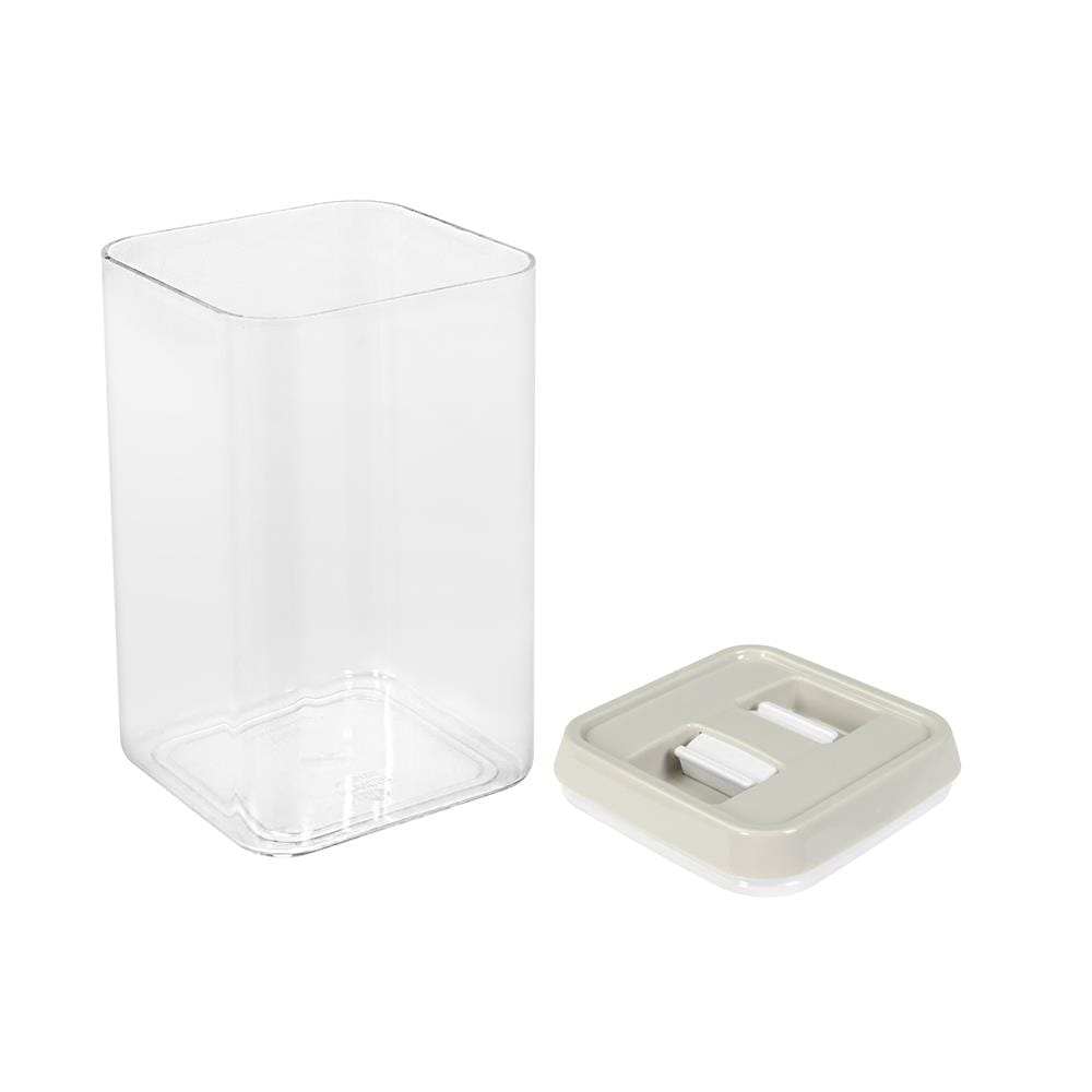 ขวดโหลเหลี่ยม PS ฝาบีบ KECH WRING 1.5 ลิตร สีขาว/ใส