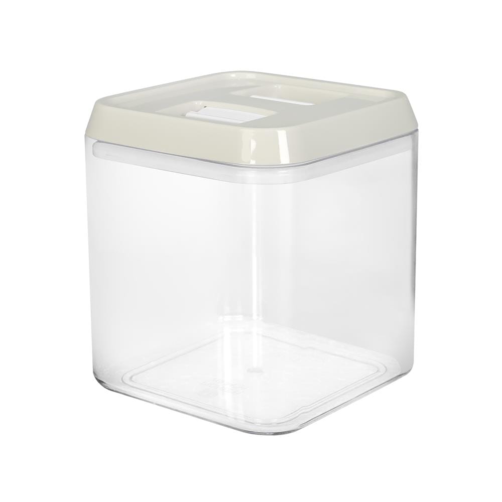 ขวดโหลเหลี่ยม PS ฝาบีบ KECH WRING 1 ลิตร สีขาว/ใส