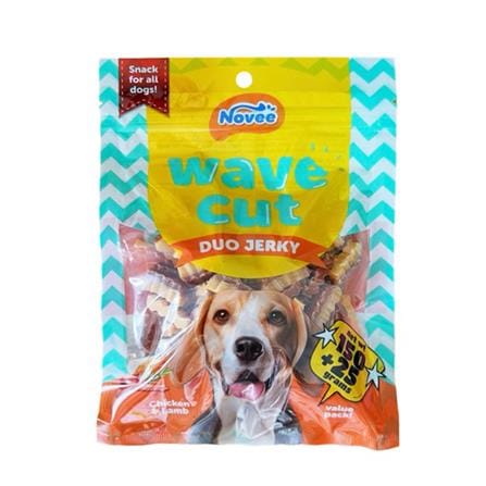 ขนมสุนัข NOVEE WAVE CUT DUO JERKY CHICKEN AND LAMB 175 ก._0