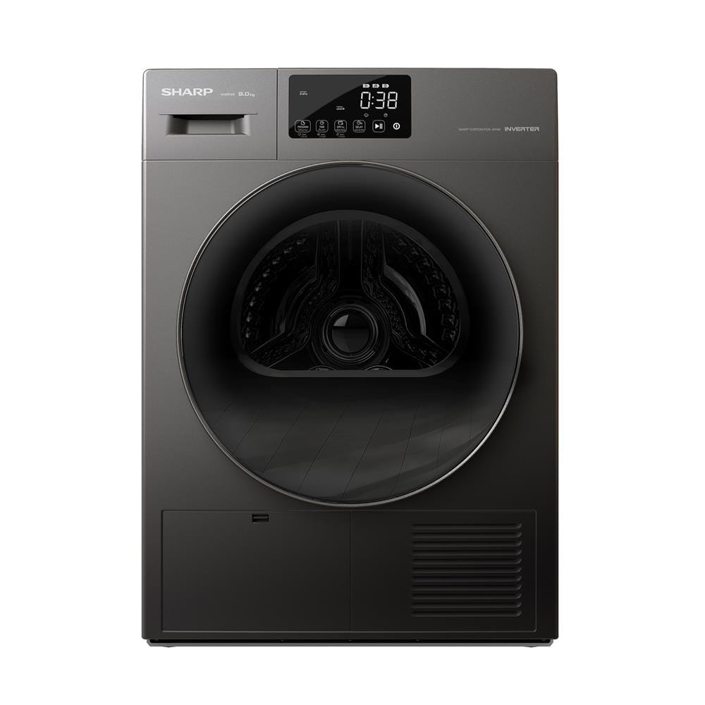 เครื่องอบผ้าฝาหน้า SHARP KD-HT9JP-G 9 กก. HEAT PUMP สีเทา