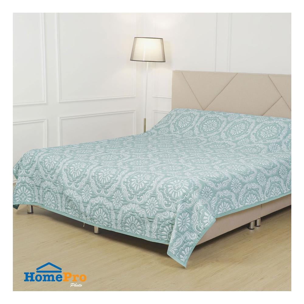 ผ้าคลุมเตียง 6 ฟุต HOME LIVING STYLE RILEY สีเขียว