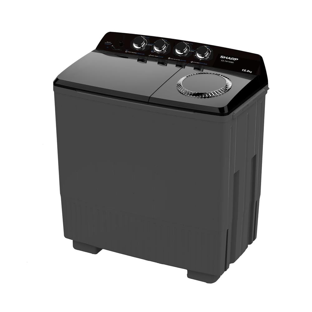 เครื่องซักผ้า 2 ถัง SHARP ES-TW150BK 15 กก. สีดำ