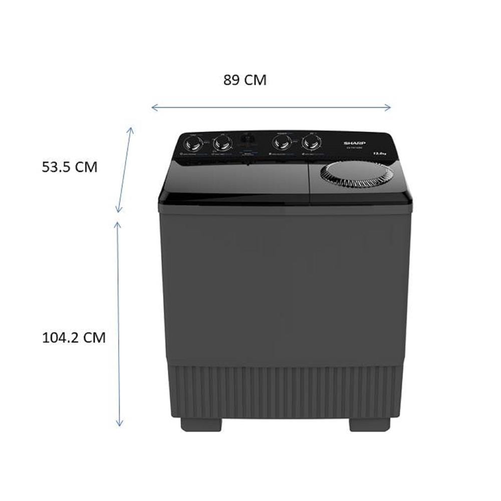 เครื่องซักผ้า 2 ถัง SHARP ES-TW130BK 13 กก. สีดำ