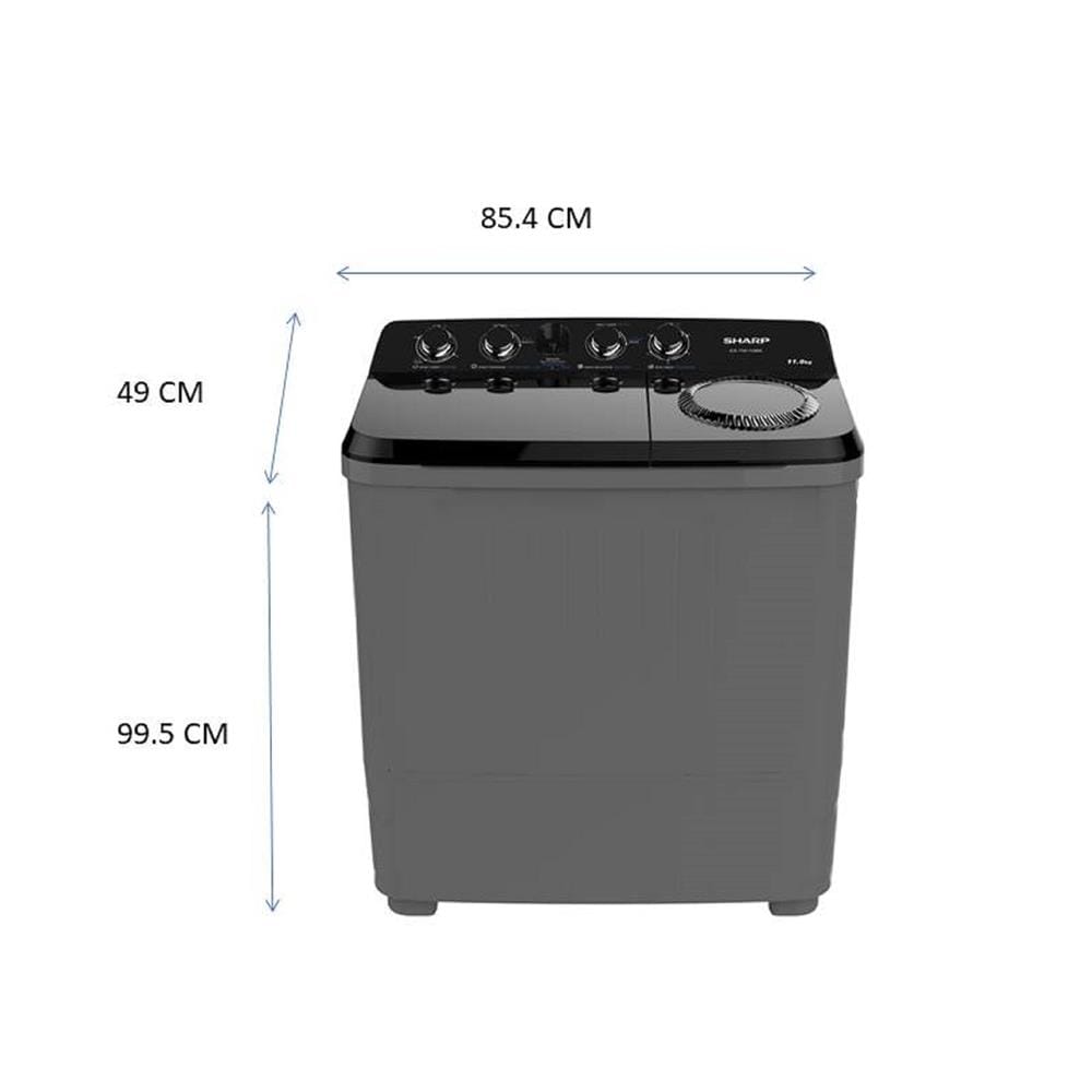 เครื่องซักผ้า 2 ถัง SHARP ES-TW110BK 11 กก. สีดำ