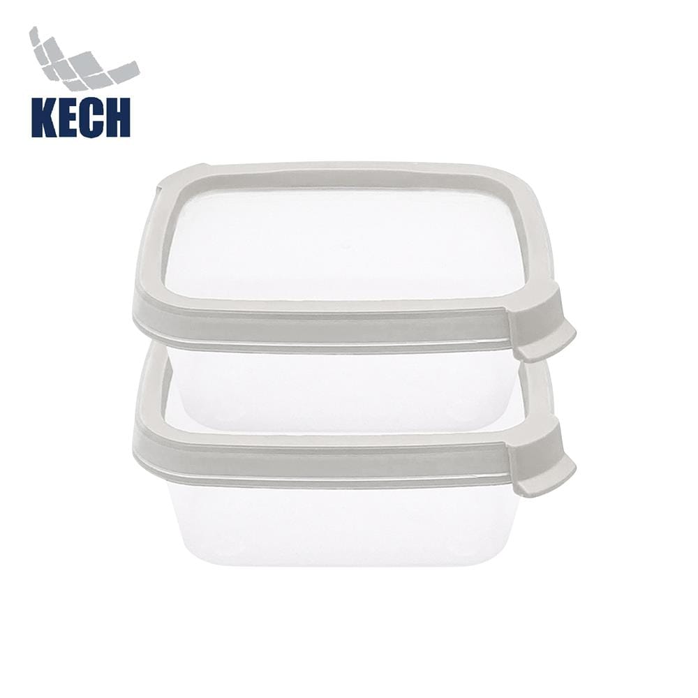 กล่องอาหารเหลี่ยม 0.2 ลิตร KECH NEAT สีเทา (แพ็ก 2 ชิ้น)_1