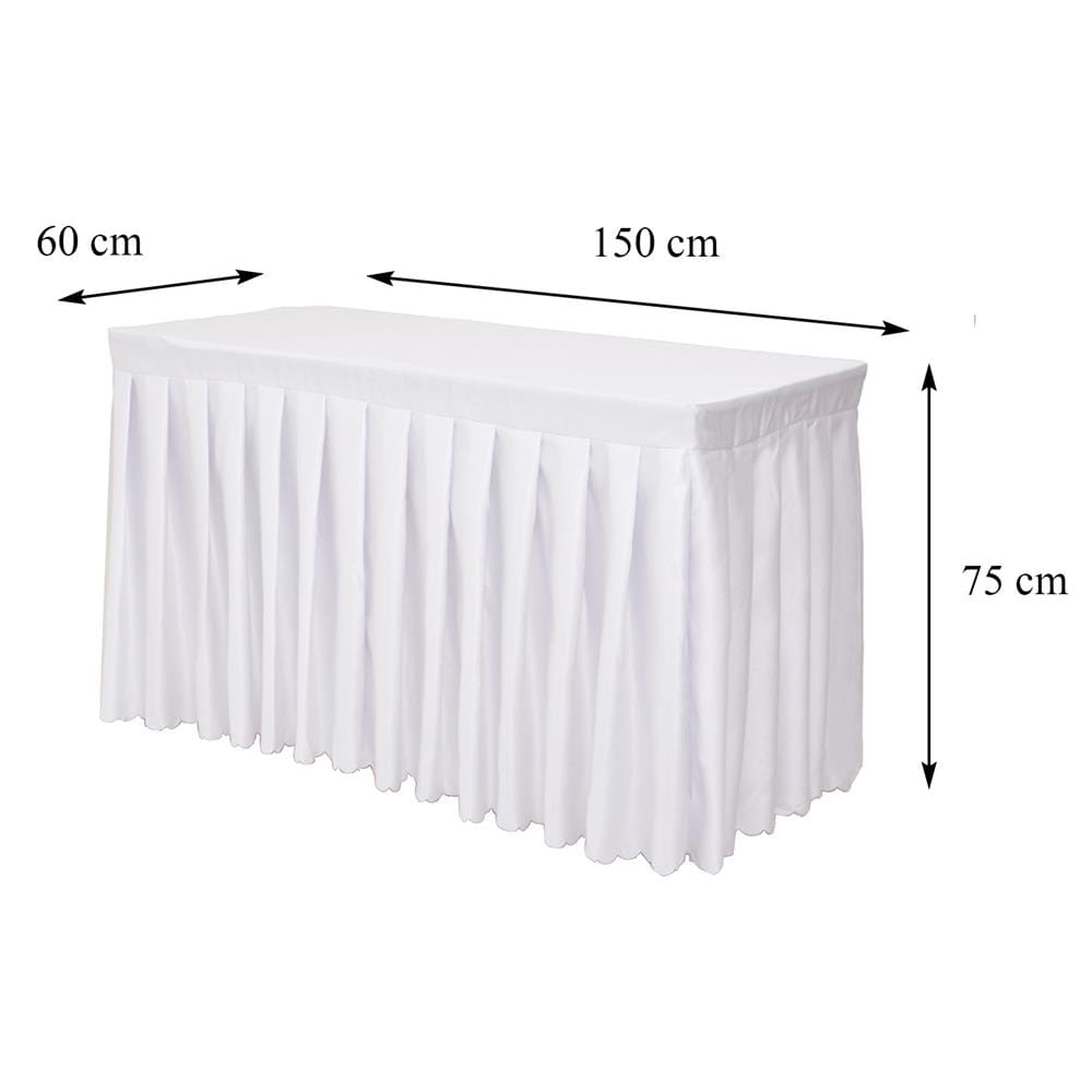 ผ้าคลุมโต๊ะสำเร็จรูปแบบจีบ FURDINI FINE 150X60 ซม. สีขาว