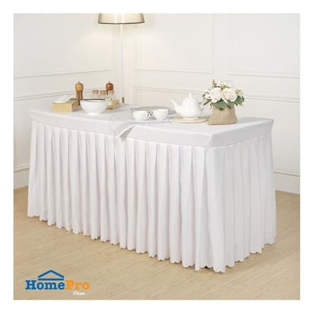 ผ้าคลุมโต๊ะสำเร็จรูปแบบจีบ FURDINI FINE 150X60 ซม. สีขาว_8