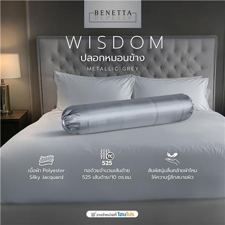 ปลอกหมอนข้าง BENETTA WISDOM สี METALLIC GREY_8
