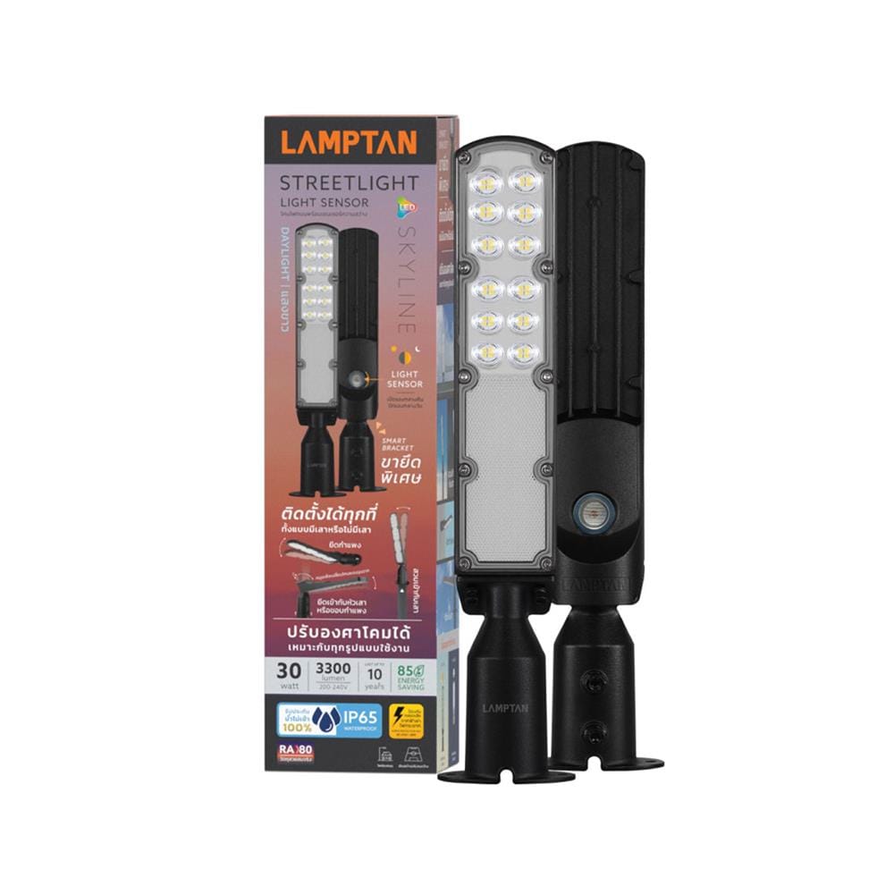 ไฟถนน LED LAMPTAN SKYLINE 30 วัตต์ DAYLIGHT สีดำ