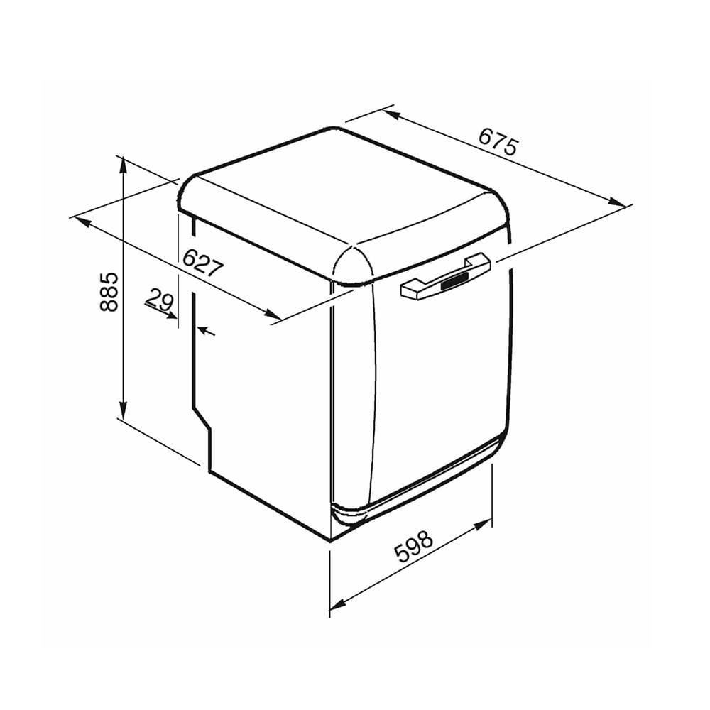 เครื่องล้างจานตั้งพื้น SMEG LVFABBL3