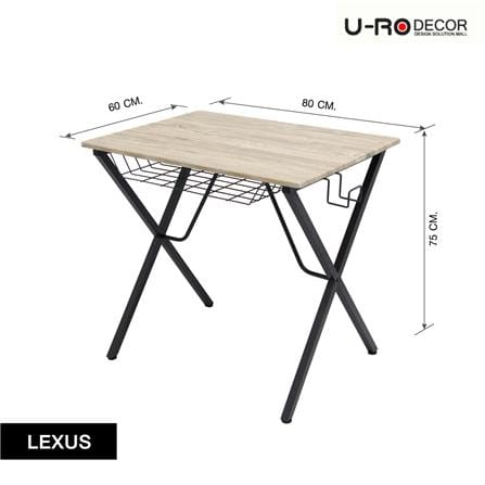 โต๊ะทำงานไม้ U-RODECOR LEXUS 000001901 80 ซม. สีโอ๊ค_7