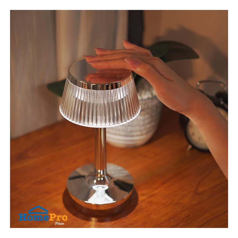 ไฟตั้งโต๊ะ LED CARINI T230814S 3 วัตต์ สีขาว/เงิน
