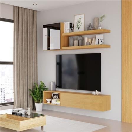 ชุดตู้วางทีวี SB BUILT IN WISEST 59060898 150 ซม. สี MONACO OAK_2