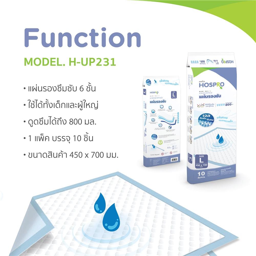 แผ่นรองซับ HOSPRO H-UP231 L 12แพ็ค/ลัง_3