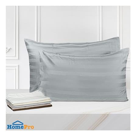 ปลอกหมอนหนุน PICASSO CT STRIPE 21x36 นิ้ว แพ็ก 2 ชิ้น สีเทา_3
