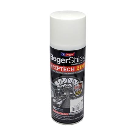 สีสเปรย์กันสนิม BEGER BEGERSHIELD GRIPTECH 2 IN 1 M111 สีขาวด้าน 400 ซีซี
